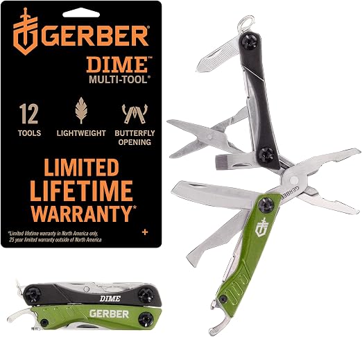 Gerber Dime Green 12-in-1 Mini Multitool