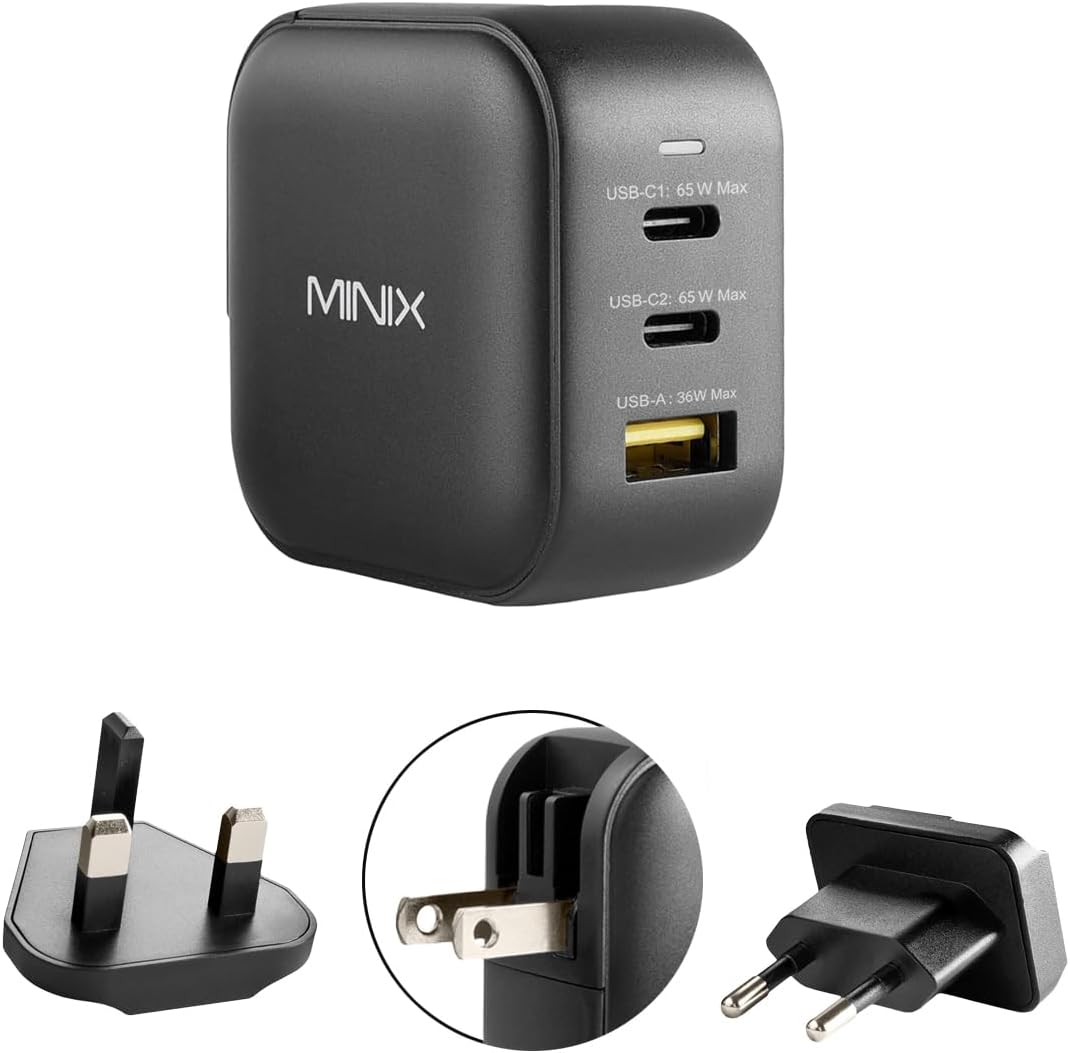 MINIX P1 66W 3-Port GaN Travel Charger