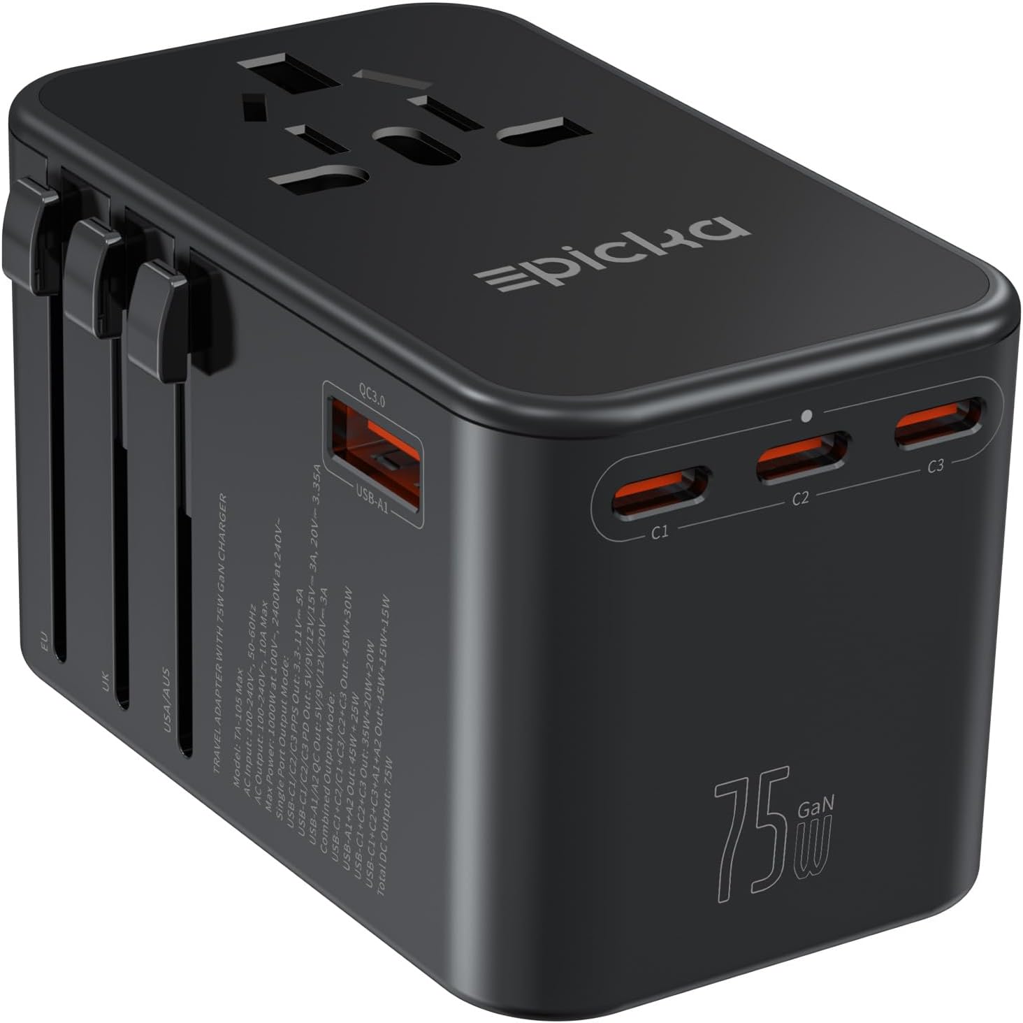 EPICKA TA-105 Max 75W Travel Adapter