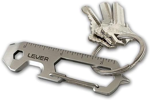 Lever Gear CLiP KT Silver 12-in-1 Keychain Tool
