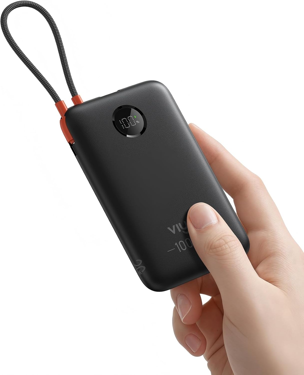 VIYISI Slim 10K Power Bank with Built-In USB-C Cable