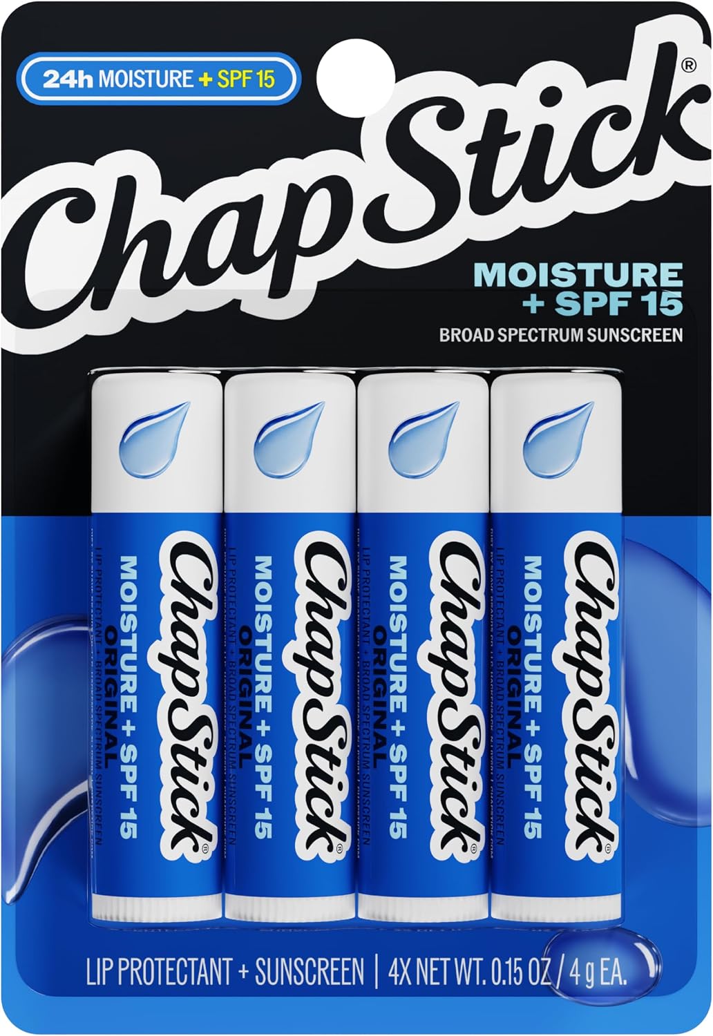 ChapStick Moisture + SPF 15 Lip Balm 4-Pack